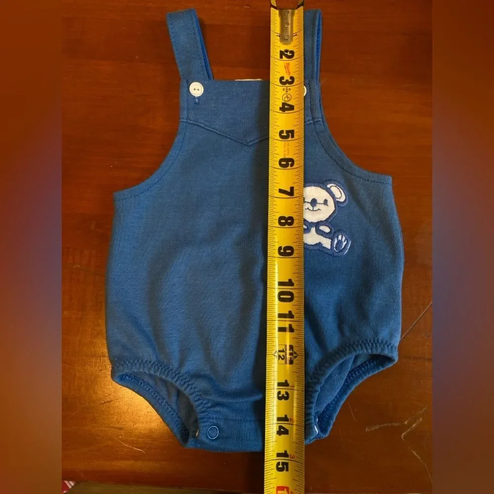 Vintage Carters Retro Teddy Bear Baby Bubble Romper 1 Piece Made in USA